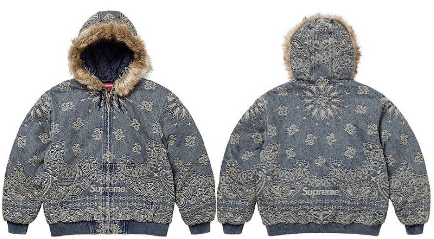 Supreme Supreme Bandana Jacquard Denim Hooded Work Jacket Size US L / EU 52-54 / 3 - 3 Thumbnail