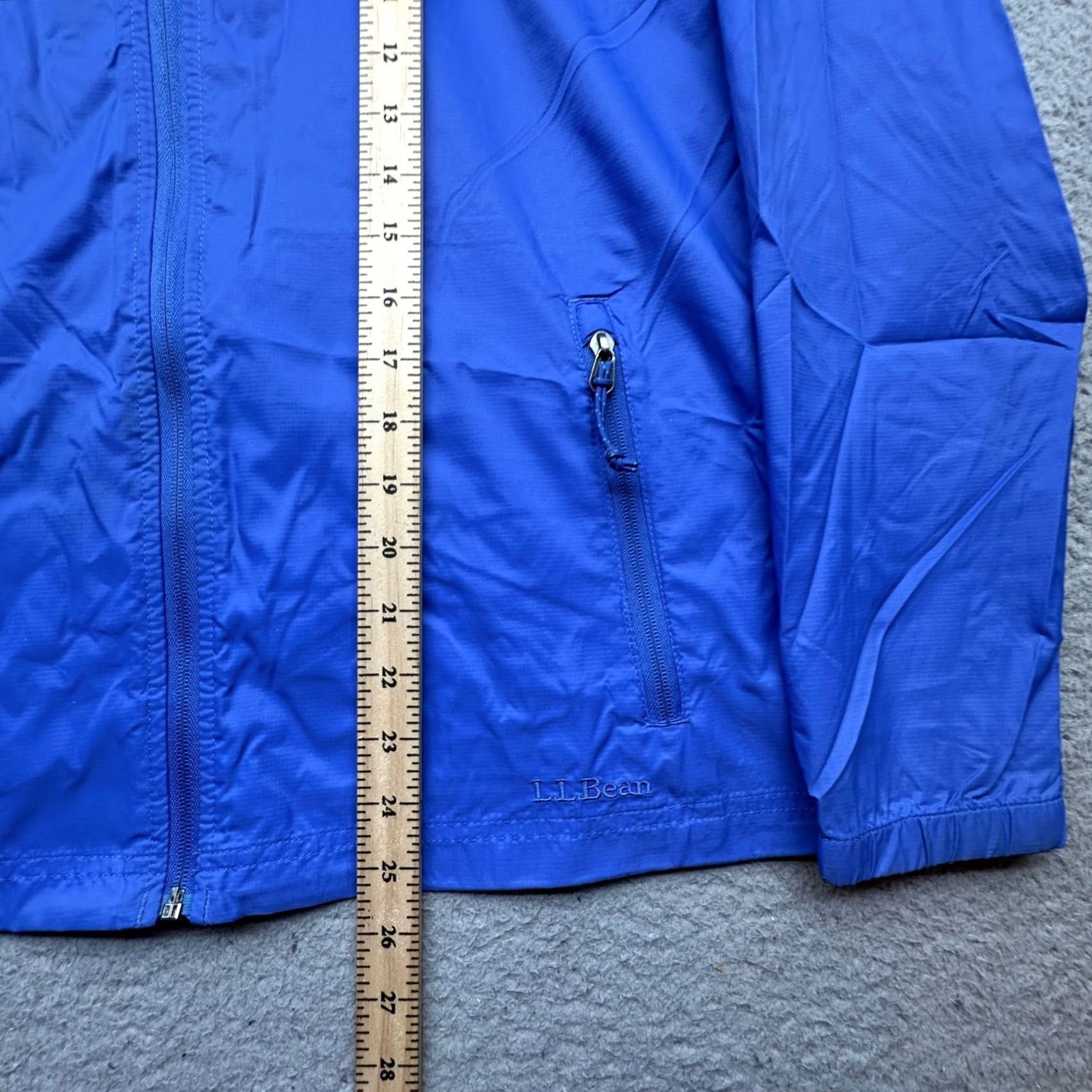 Vintage LL Bean Ripstop Nylon Hooded Windbreaker Jacket Womens Medium Blue Lightweight Size M / US 6-8 / IT 42-44 - 5 Thumbnail