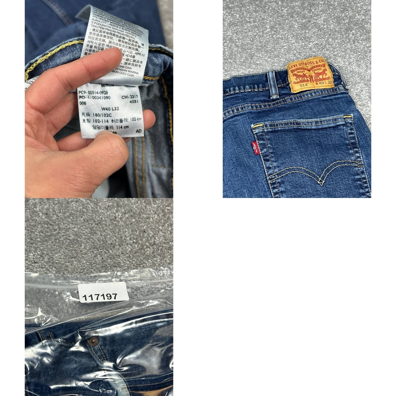 Levi's Levi's 514 Jeans Mens 40 Denim Stretch Mid Rise Straight Leg Blue 36x30 Regular Size US 40 / EU 56 - 8 Thumbnail