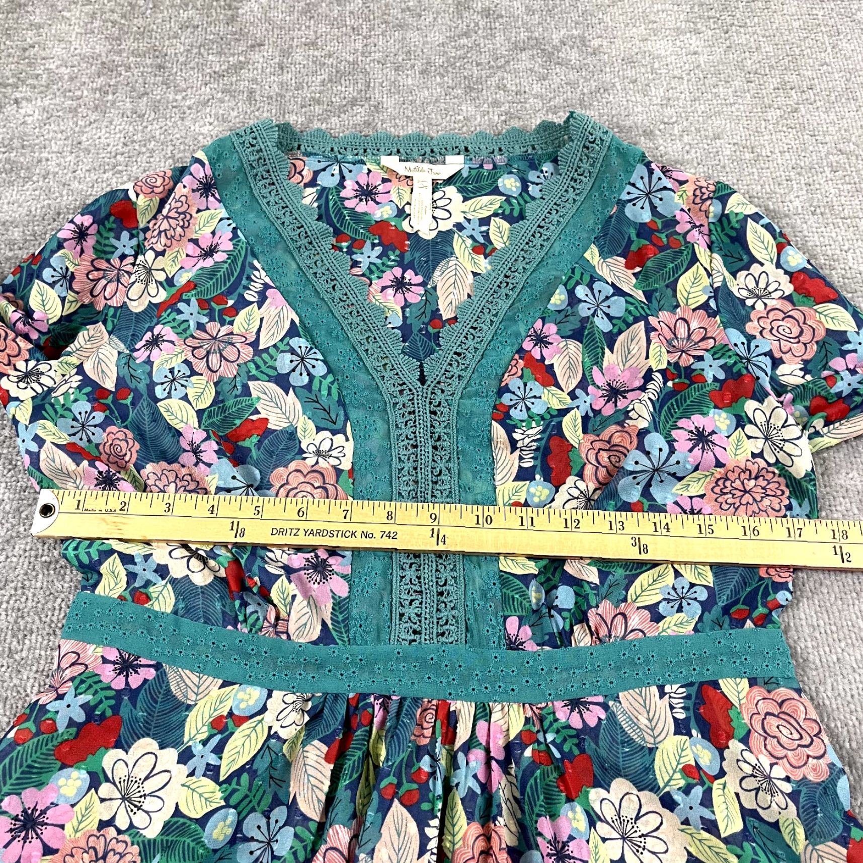 Vintage MATILDA JANE Blouse Womens Large Floral Kookaburra Tunic Top Sheer Lightweight Size L / US 10 / IT 46 - 6 Thumbnail