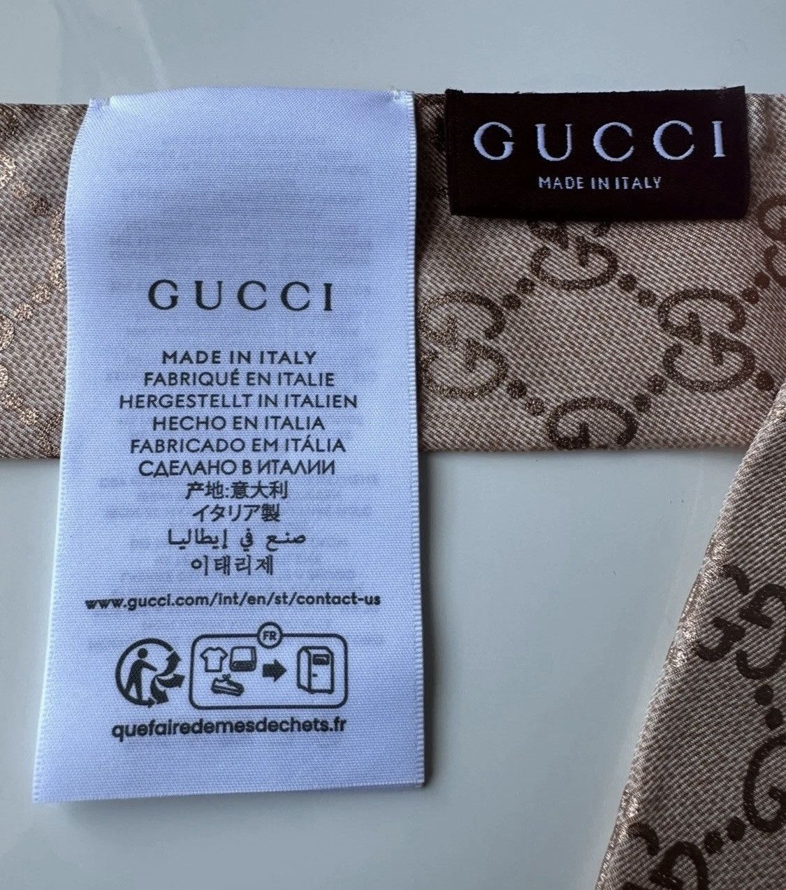 Gucci Gucci Bandeau Silk Scarf Pink GG Logo 5/120cm! Size ONE SIZE - 5 Thumbnail