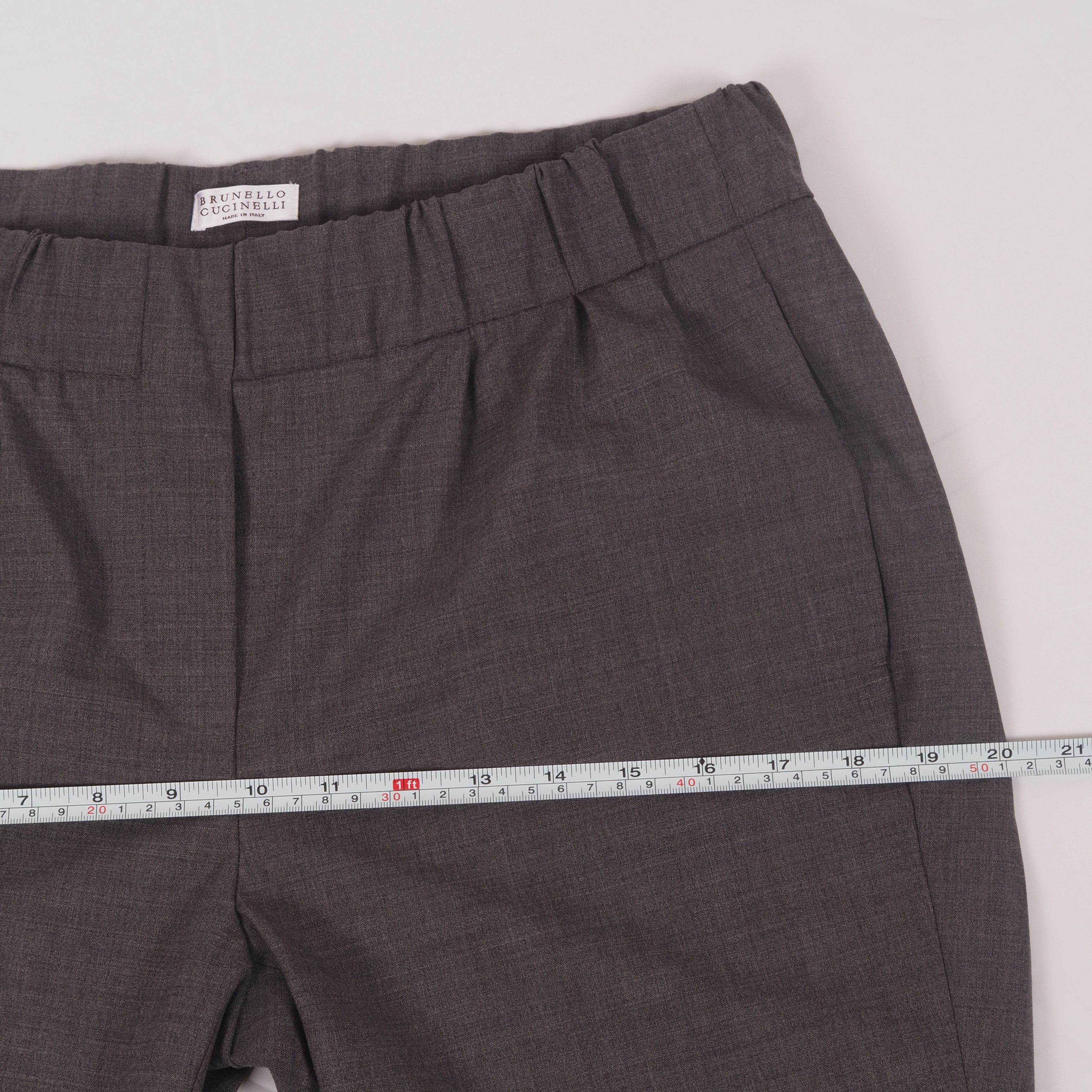 Brunello Cucinelli Brunello Cucinelli Wool Dress Pants Elastic Waist Tapered Size 30" / US 8 / IT 44 - 13 Thumbnail