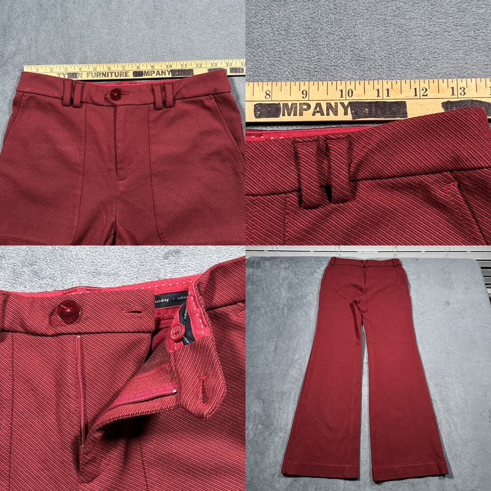 Anthropologie VINTAGE Anthropologie Women's Pants Dress Pants Wide-Leg High Rise Stretch Red Size 2 Casual Workwear Size 26" / US 2 / IT 38 - 8 Thumbnail