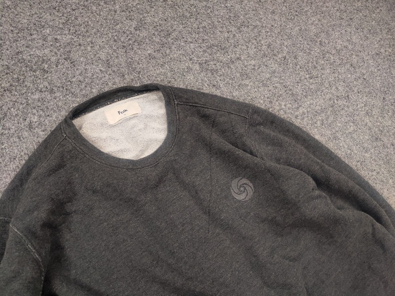 Folk Folk Vintage Minimalist gray with logo Crew chek sweatshirt Size US M / EU 48-50 / 2 - 4 Thumbnail