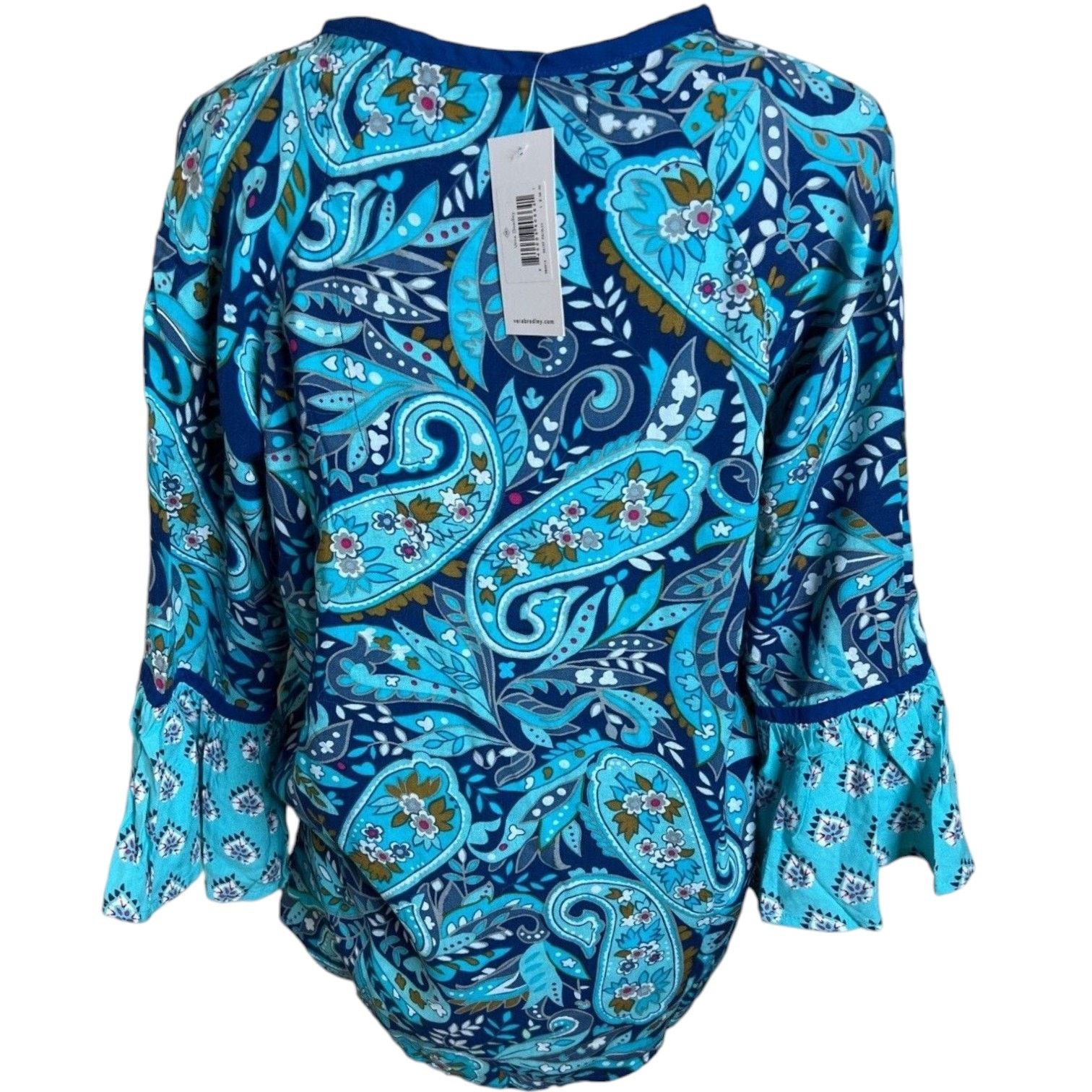 Vera Bradley VERA BRADLEY Blue Daisy Paisley Kelsey Flutter Top, M Size M / US 6-8 / IT 42-44 - 3 Thumbnail