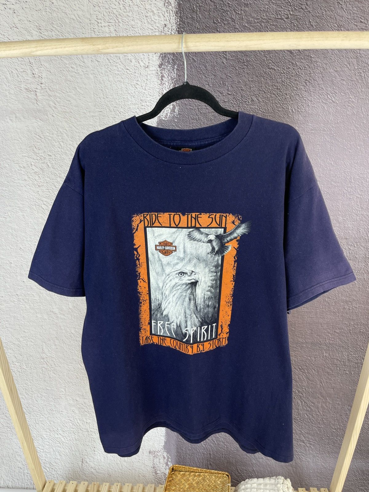 Harley Davidson Harley-Davidson vintage 2002 Tee Ride To the Sun Free Spirit Size US XL / EU 56 / 4 - 2 Thumbnail