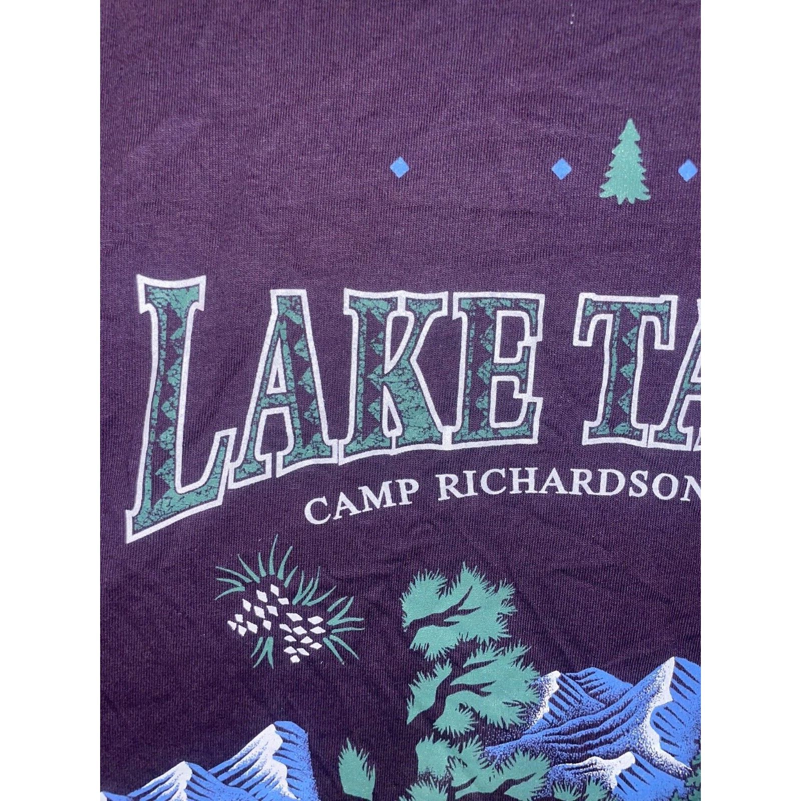 Jerzees Vintage Lake Tahoe Camp Richardson Shirt Test Print Tee 90s Size US M / EU 48-50 / 2 - 4 Thumbnail