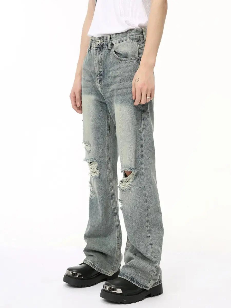 Japanese Brand Retro loose high street slightly flared jeans Size US 32 / EU 48 - 2 Thumbnail