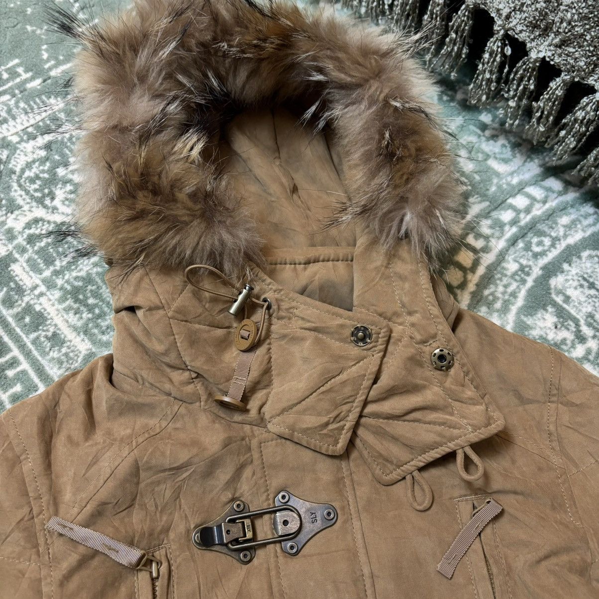 If Six Was Nine × Le Grande Bleu (L.G.B.) SLY military Fur jacket bondage style Size US M / EU 48-50 / 2 - 6 Thumbnail