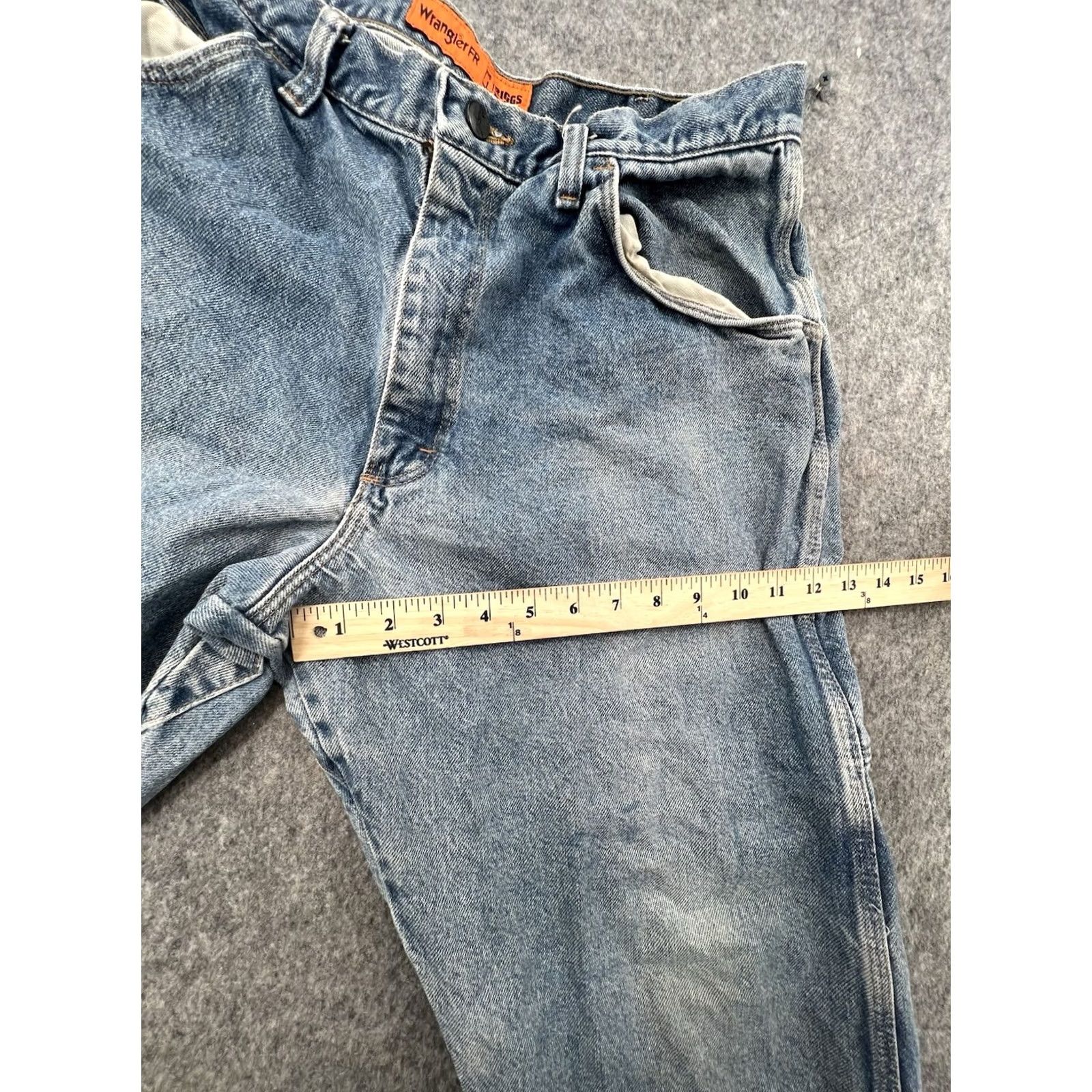 Wrangler Wrangler Flame Resistant FR Jeans Men's Relaxed Work Blue 36x32 Denim 5-Pocket Straight Vintage No N/A Size US 36 / EU 52 - 3 Thumbnail