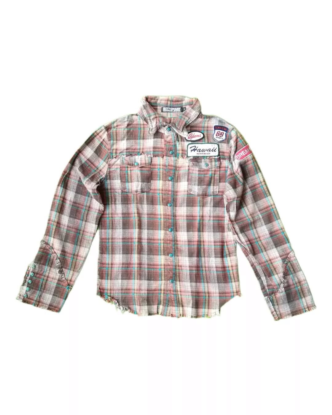 Other Buzz Spunky Hawaii Surf Brown Plaid Flanel Shirt Size L / US 10 / IT 46 - 1 Thumbnail