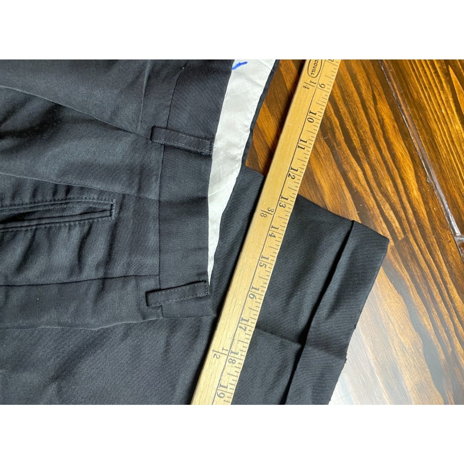 Haggar Haggar Dress Pants Men 36x30 Black Pleated Straight Flat Front Belted Breathable Regular Inseam 29.5 Formal Business Casual Conservative Trousers Size US 36 / EU 52 - 3 Thumbnail