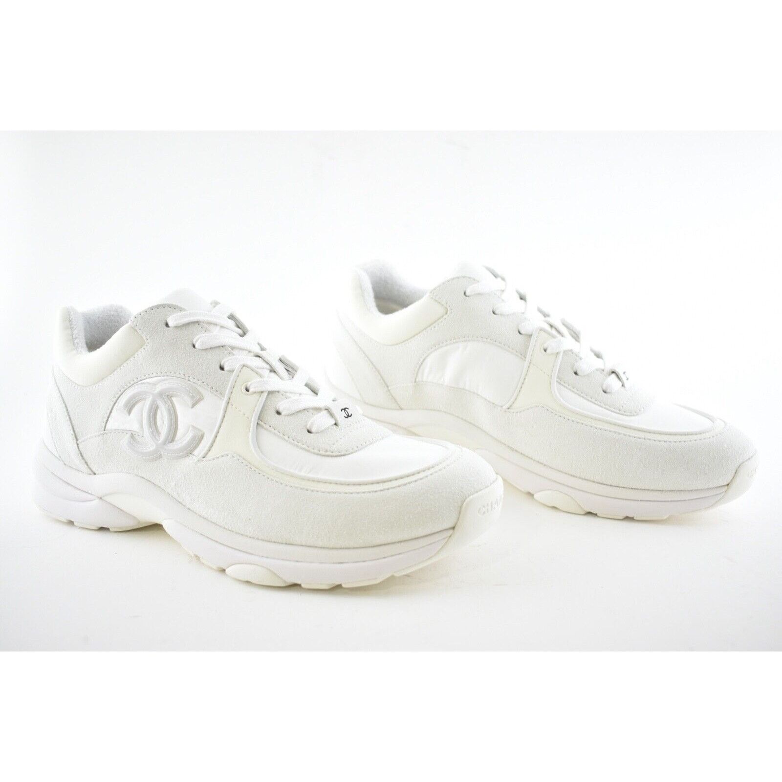 Chanel Chanel Suede Leather Lace Low Top Trainer Sneaker 44 11 Size US 11 / EU 44 - 2 Thumbnail