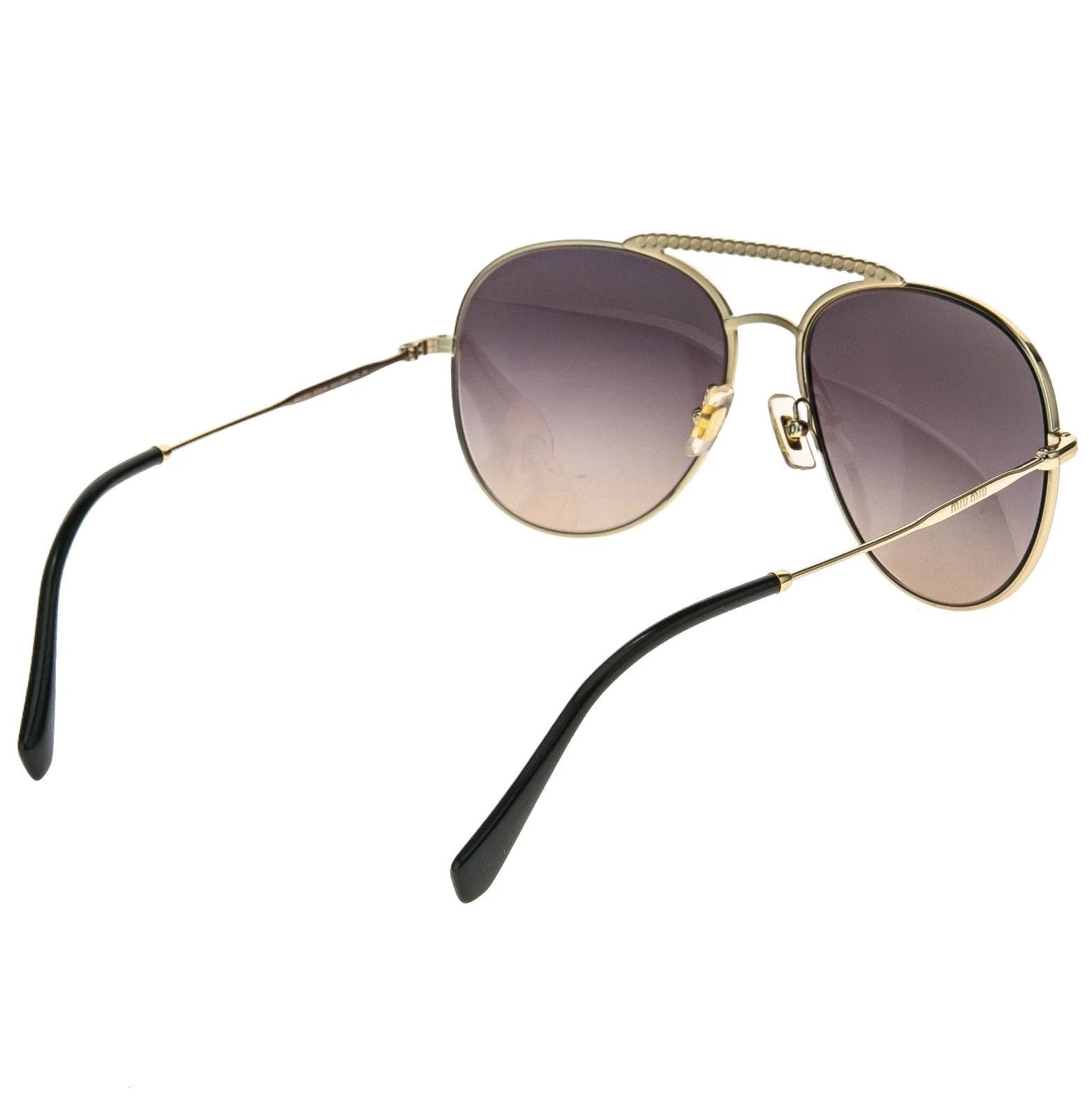 Miu Miu MIU MIU MU53VS SOCIETE CRYSTAL Gold Black Pink Aviator 53V Size ONE SIZE - 6 Thumbnail