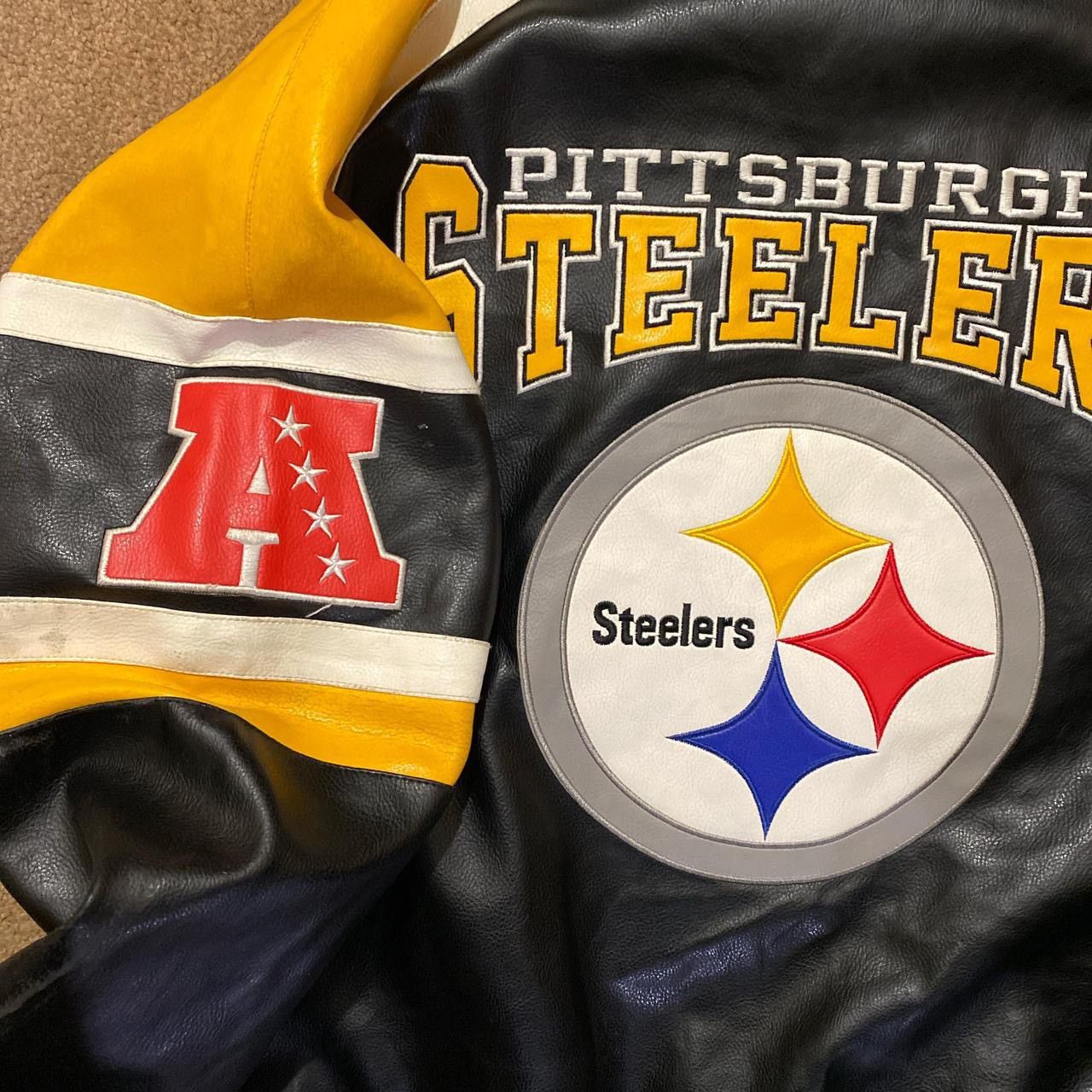 NFL NFL Pittsburgh Steelers Leather Jacket Size US XL / EU 56 / 4 - 5 Thumbnail