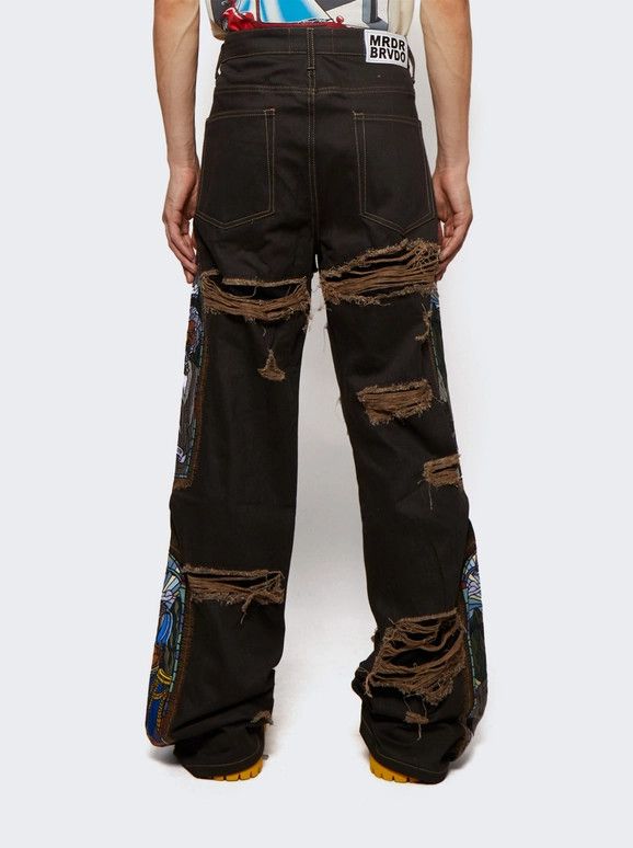 Barriers × Who Decides War o1gr1nt0525 NY Monument Denim in Coal Black Size US 26 / EU 42 - 2 Thumbnail