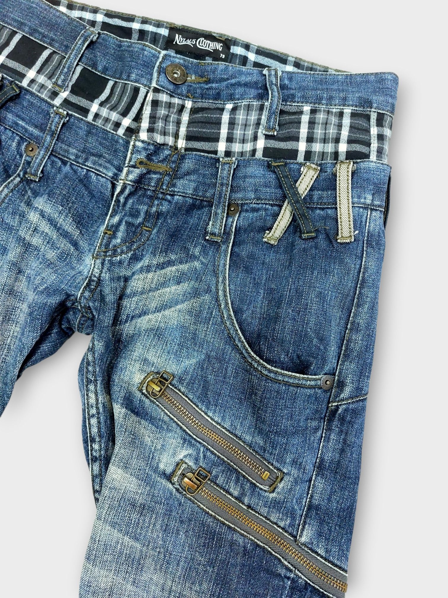 Vintage Nylaus Y2k Double Waist Vintage Denim Size US 30 / EU 46 - 9 Thumbnail
