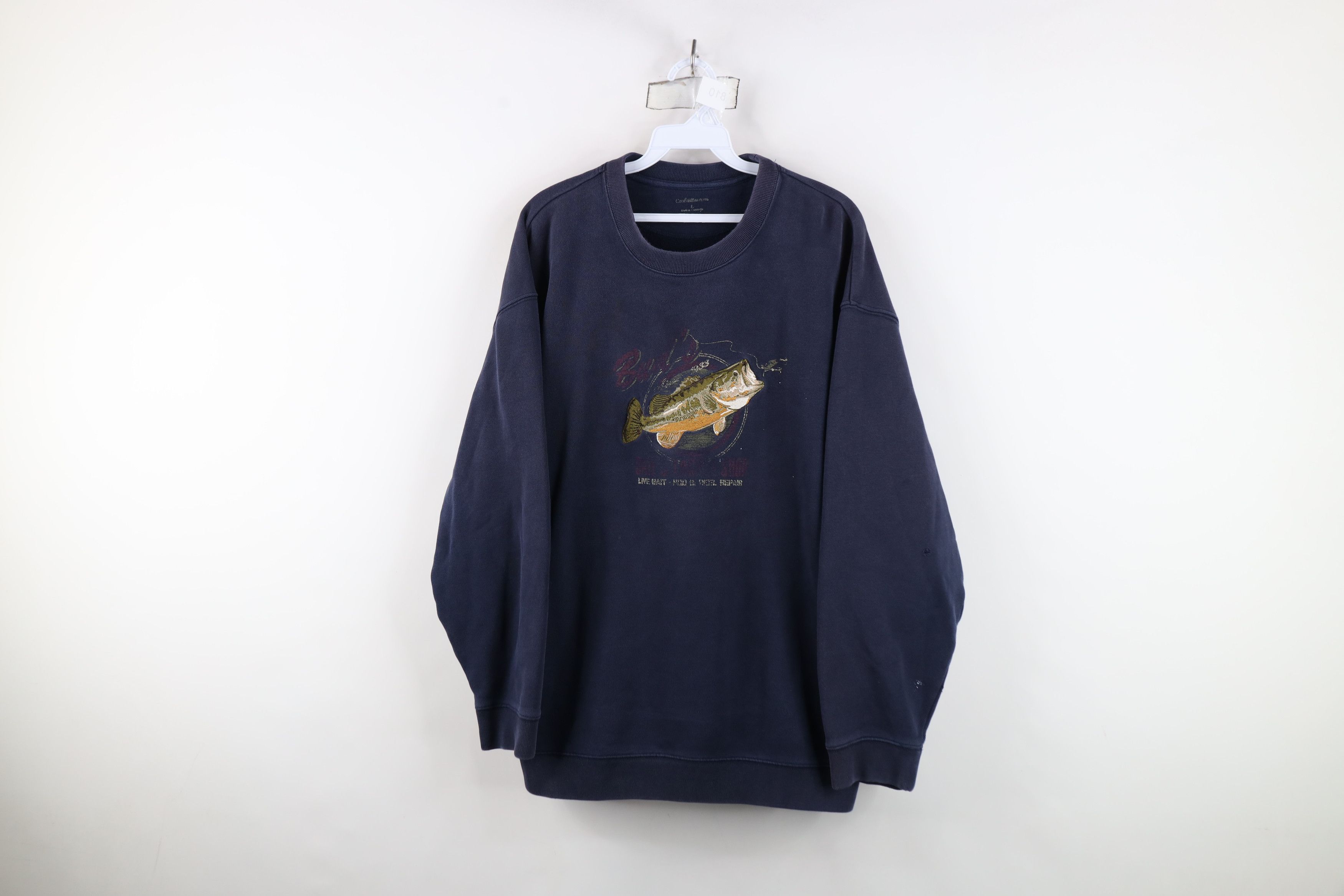 Vintage Vintage Streetwear Bass Fishing Crewneck Sweatshirt Blue Size US L / EU 52-54 / 3 - 1 Thumbnail