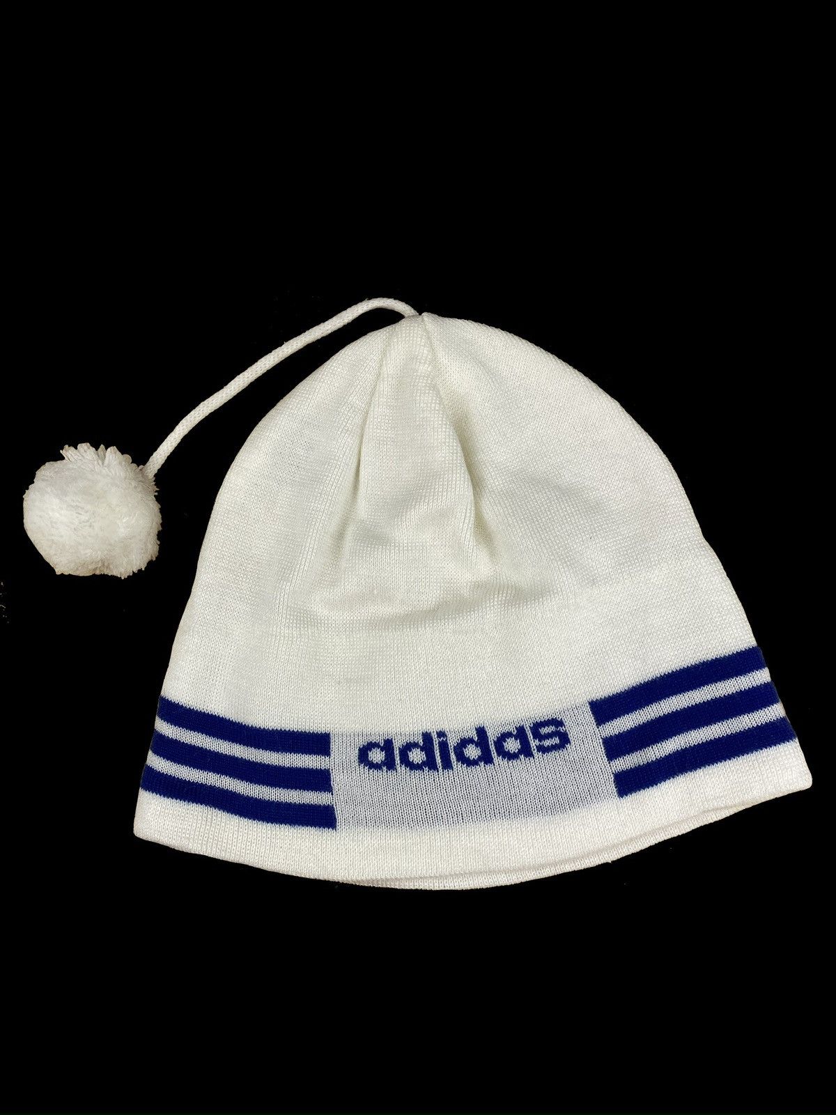 Adidas × Vintage ADIDAS 00s SKI KNITTED HAT RETRO POMPON ONE SIZE Size ONE SIZE - 3 Thumbnail
