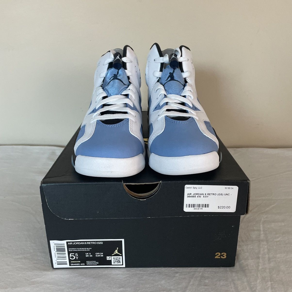 Jordan Brand × Nike Nike Air Jordan 6 Retro UNC Mens US Size 5.5 384665-410 Size US 5.5 / EU 38 - 8 Thumbnail