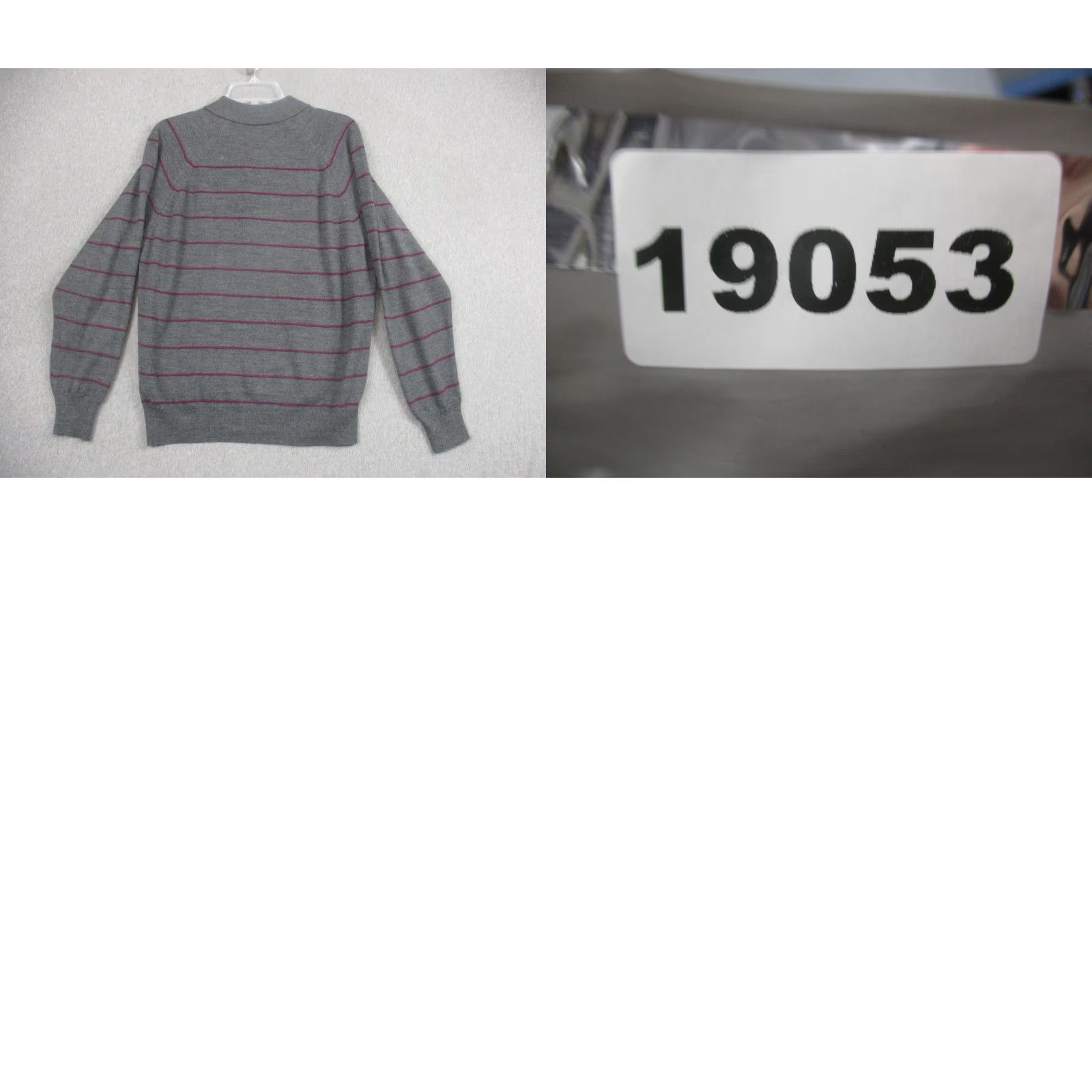 Vintage VINTAGE Lord Jeff Sweater Mens Large Gray Stripe Collared Knit Pullover Size US L / EU 52-54 / 3 - 8 Thumbnail