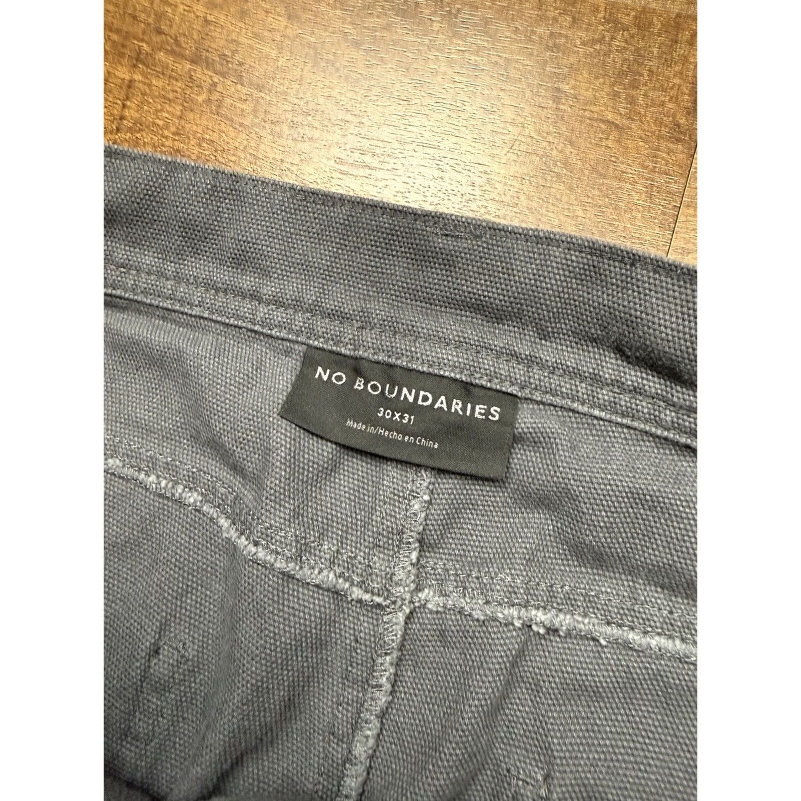 Vintage No Boundaries Pants Mens Gray Carpenter Jeans Double Knee Front Baggy Y2K 30X31 Regular 30 Inseam Wide-Leg Canvas Cotton Workwear Casual Mens Size US 30 / EU 46 - 5 Thumbnail