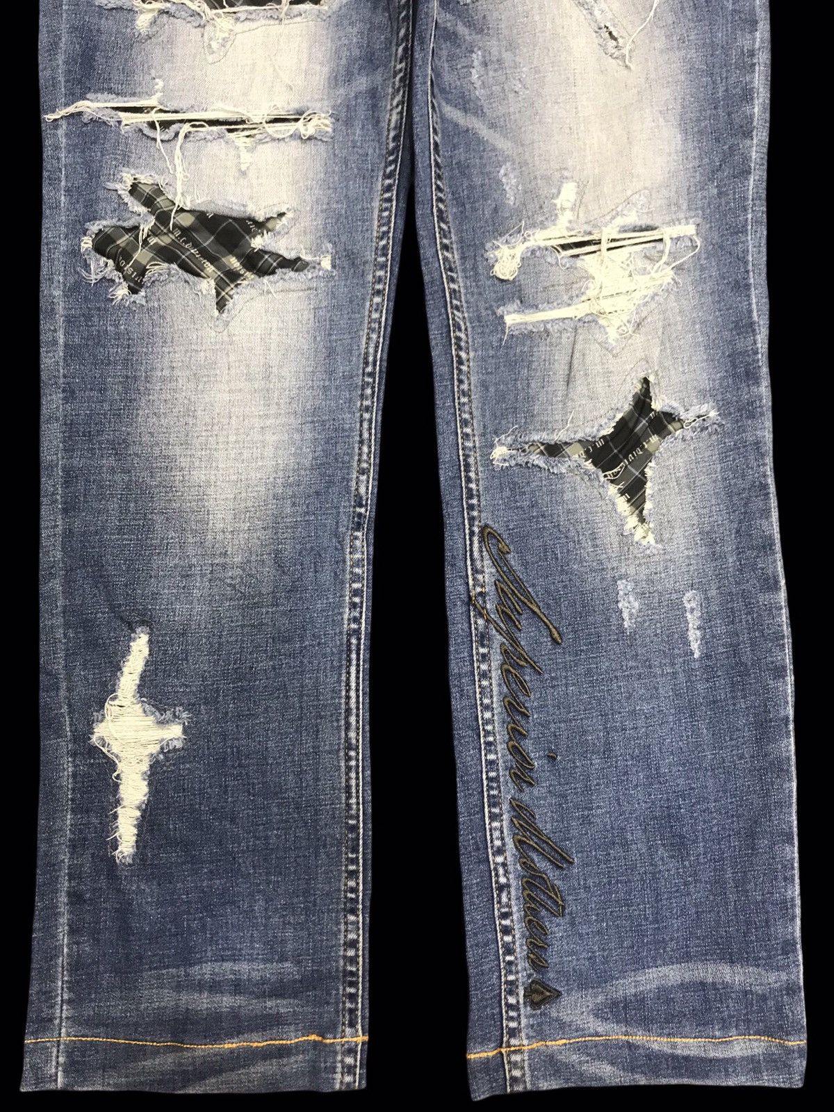 Japanese Brand 💥DENIM ART💥MCD Heavy Distressed Punk Stonewash Denim F142 Size US 33 - 6 Thumbnail