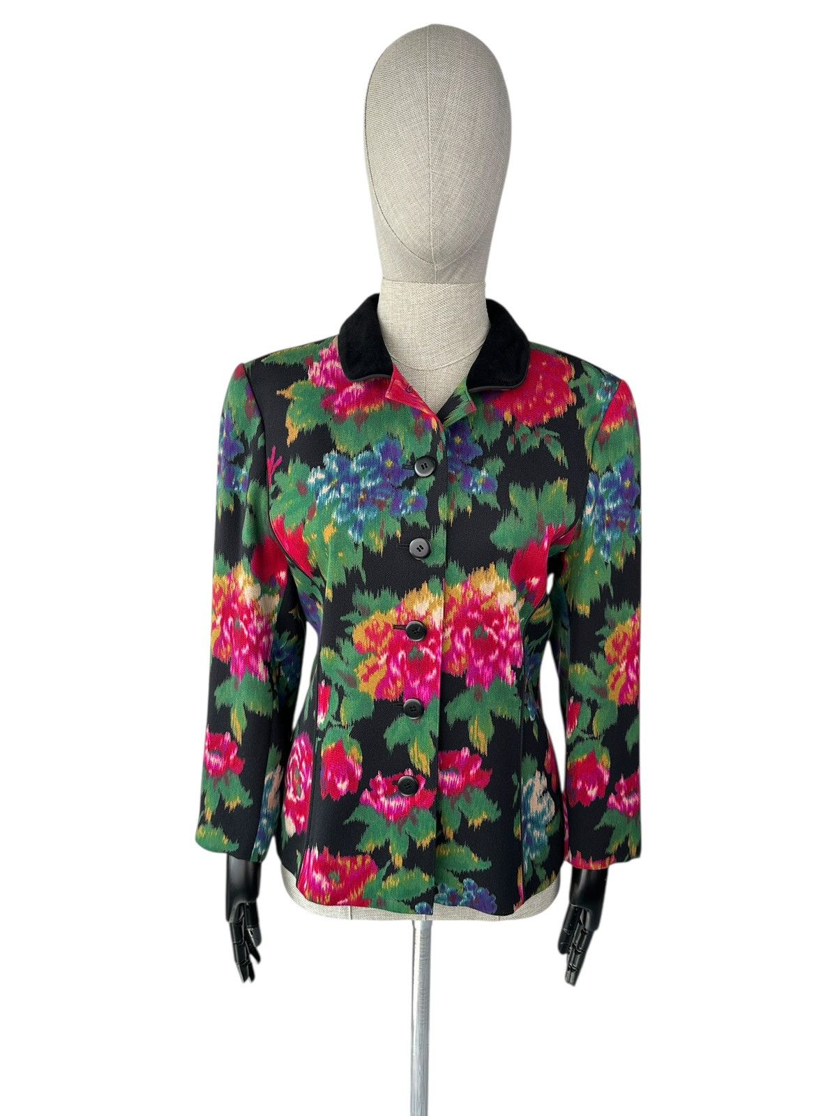 Escada Vintage ESCADA Margaretha Ley Floral Wool Blazer Jacket Size XS / US 0-2 / IT 36-38 - 1 Thumbnail