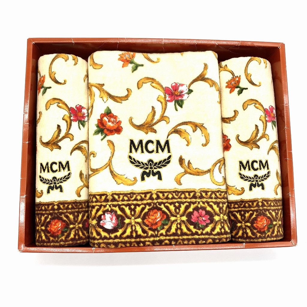 MCM MCM Ferbe floral pattern wash towel set of 2 with logo Size ONE SIZE - 1 Thumbnail