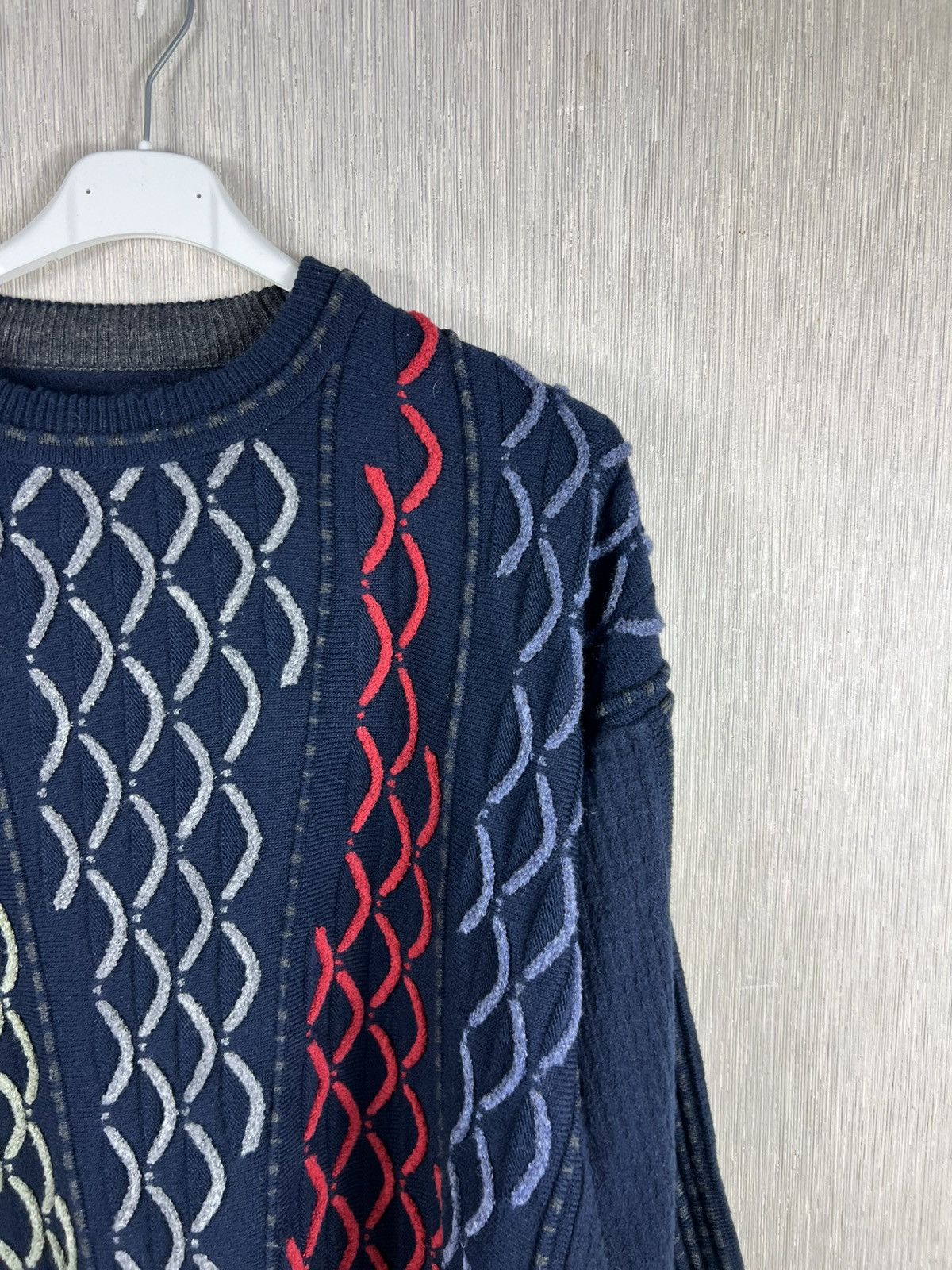 Carlo Colucci Vintage 90s Carlo Colucci scales patterned wool y2k sweater Size US L / EU 52-54 / 3 - 3 Thumbnail