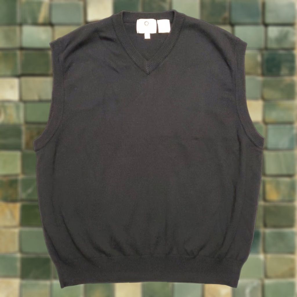 Vintage VINTAGE Viyella Sweater Vest Mens XL Black 100% Merino Wool Grandpa Core Classic Retro Size US XL / EU 56 / 4 - 1 Thumbnail