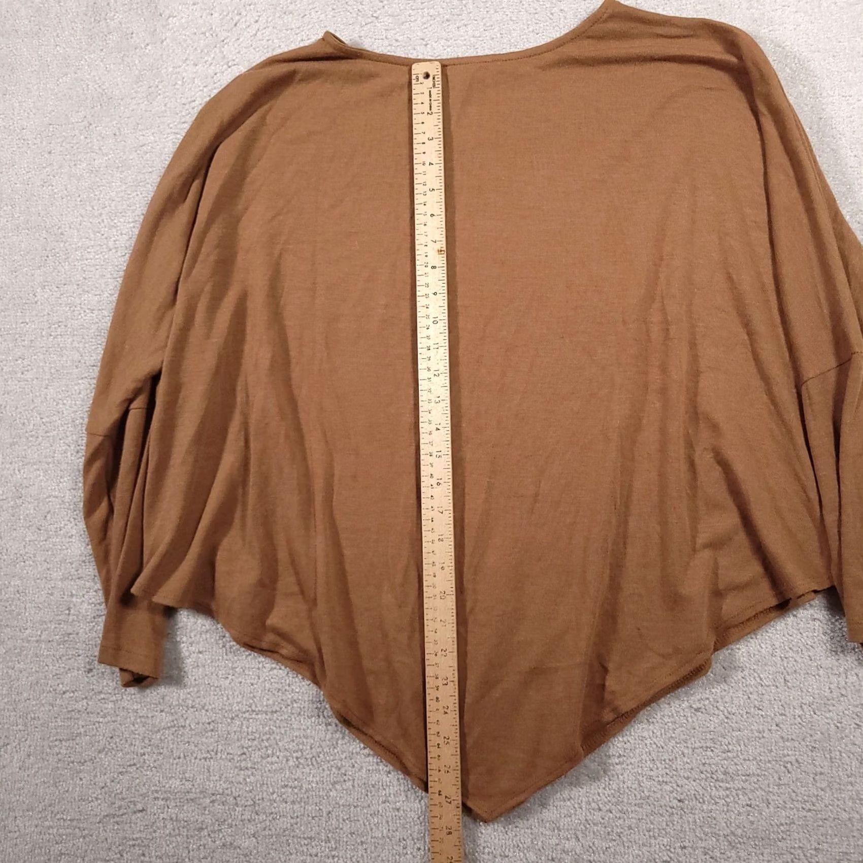 J Brand VINTAGE Slinky Brand Asymmetrical Hem Shirt Women 1X Plus Brown Stretch USA Made Shirt Women Plus Sized T-Shirt Tunic Long Sleeve Casual Size XL / US 12-14 / IT 48-50 - 6 Thumbnail