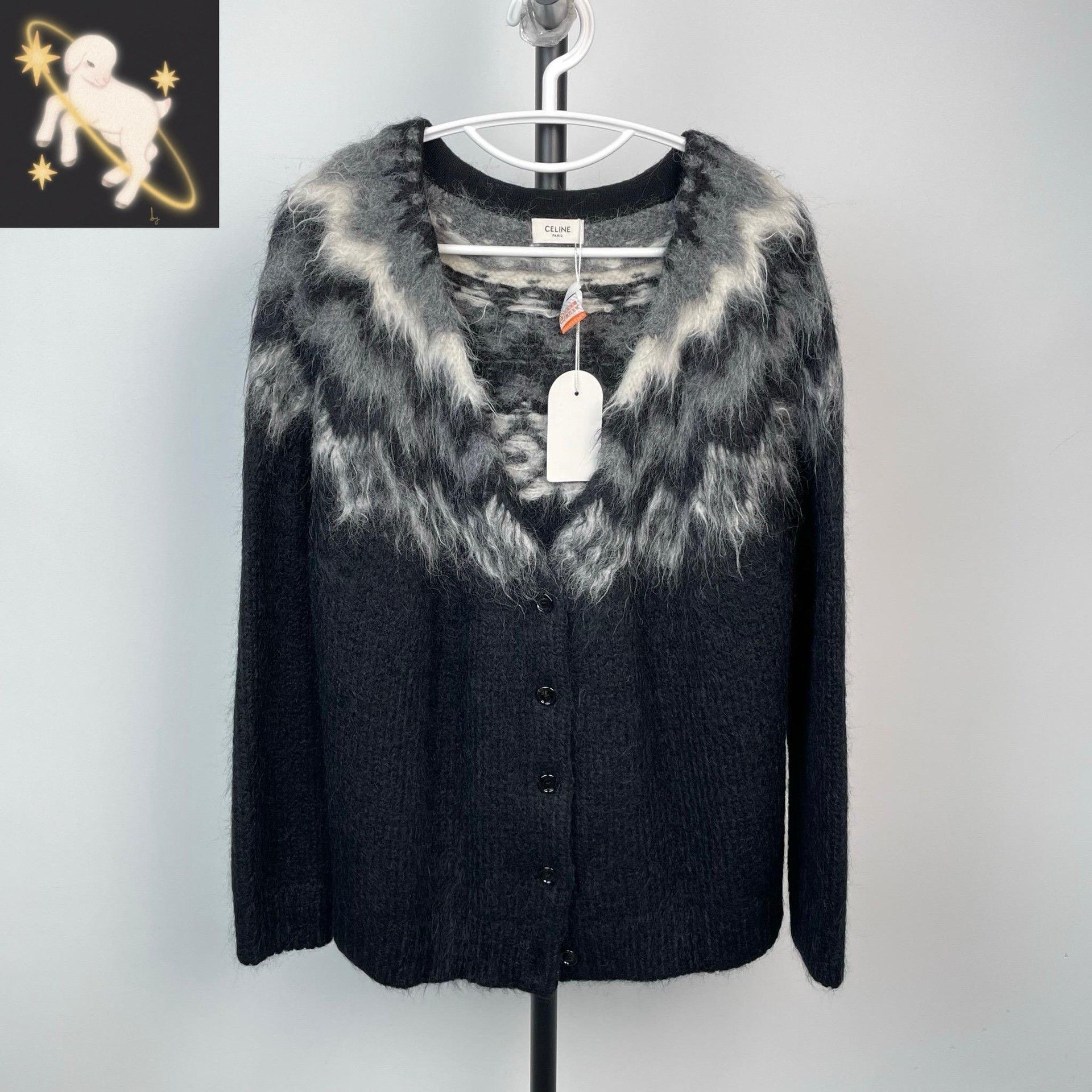Celine Celine Printed Graphic Black Sweater M Women Size M / US 6-8 / IT 42-44 - 1 Thumbnail