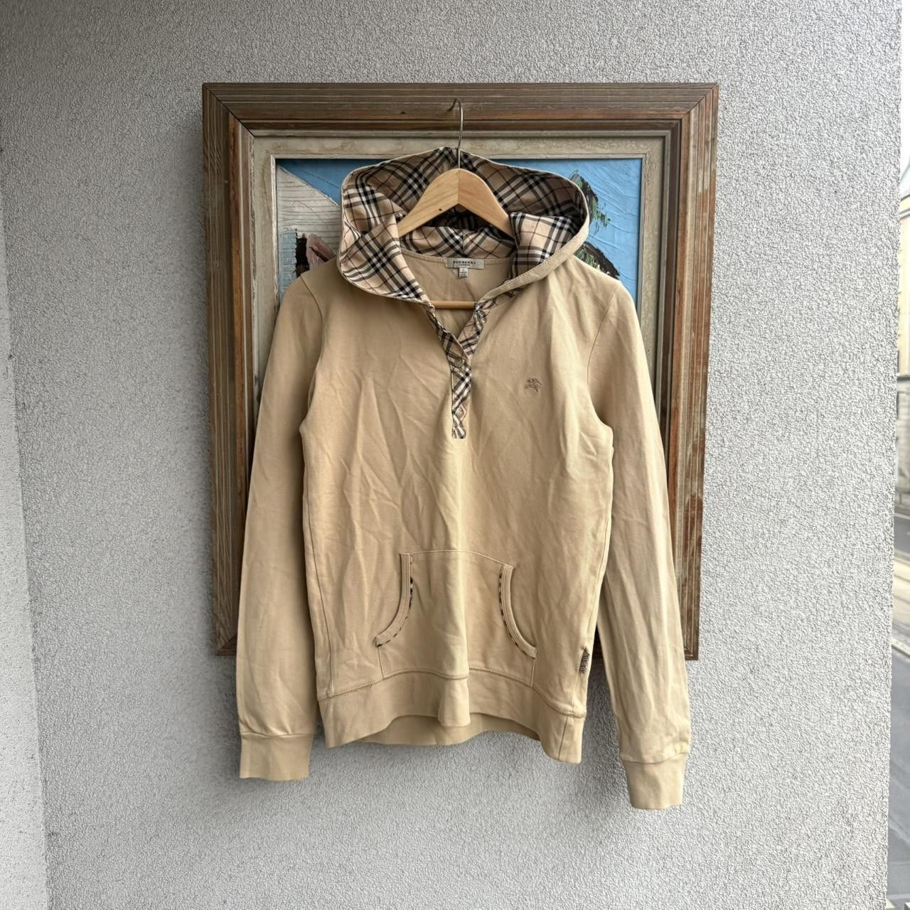 Burberry Womans Hoodie Nova Check y2k Tan