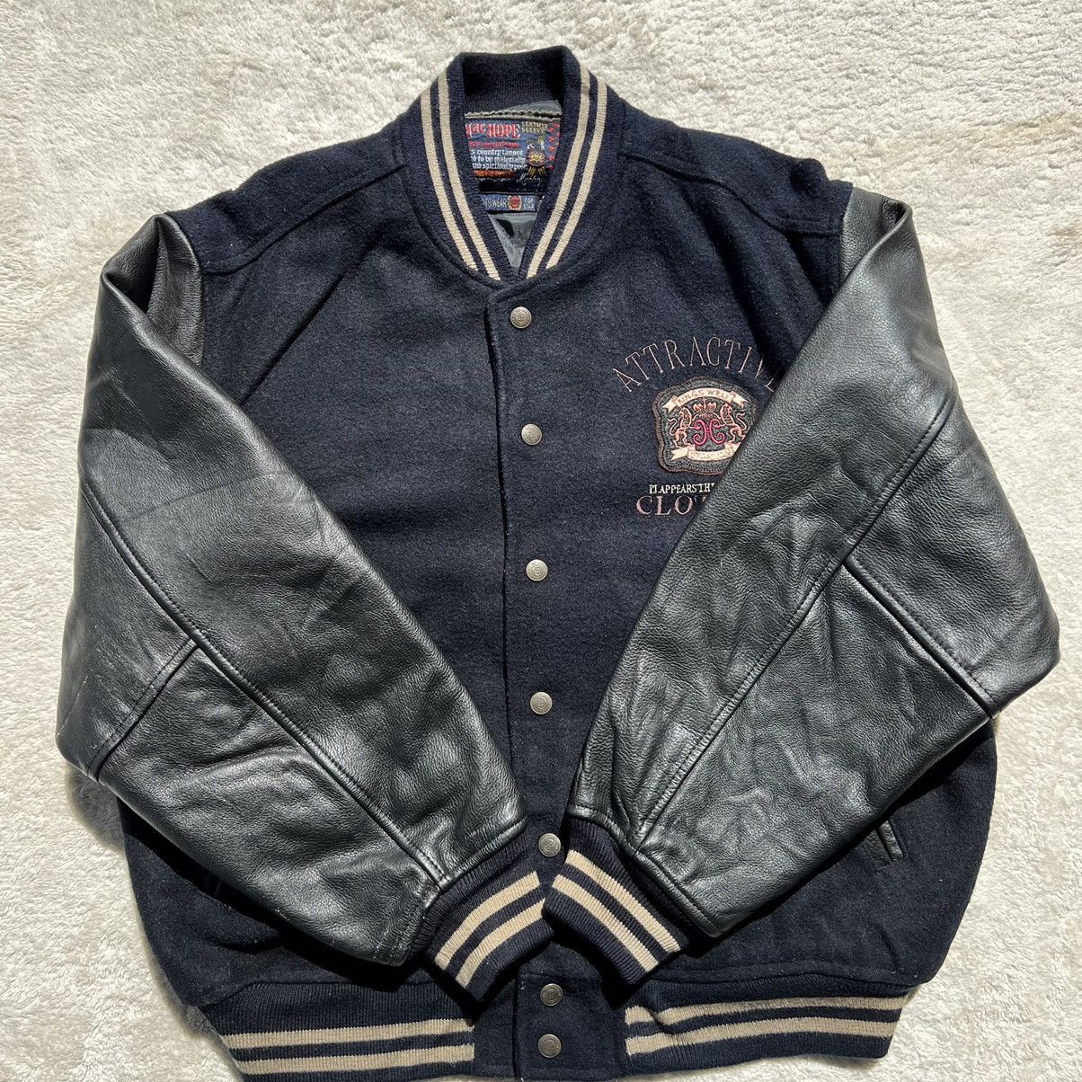 Vintage Varsity Jacket Leather MacHope 90's Letterman Wool Size US M / EU 48-50 / 2 - 6 Thumbnail
