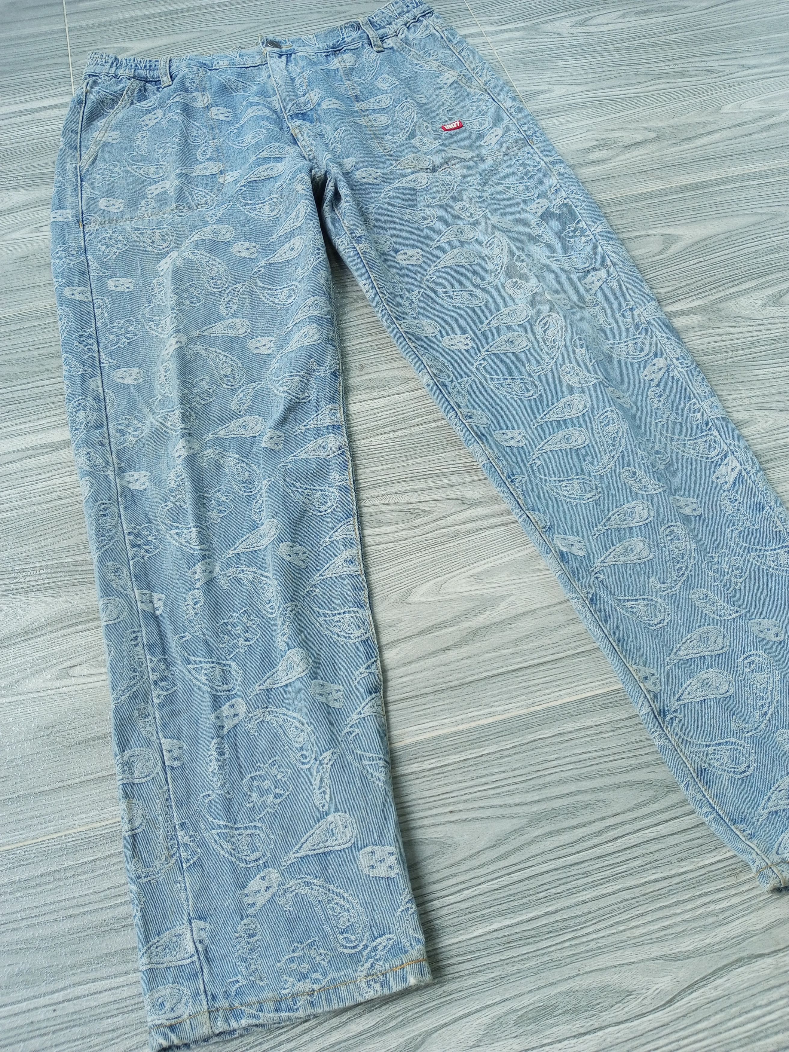 Japanese Brand Baggy Paisley denim manace style Size US 34 / EU 50 - 3 Thumbnail