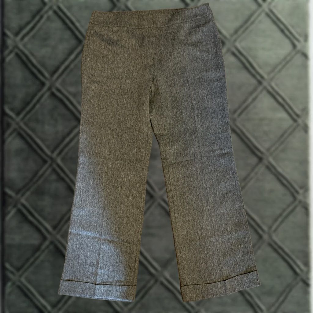 Vintage NWT gray Studio Y Dress Pants Womens 15 Wide-Leg High Rise Cuffed Size 15 Inseam 31.5 in Front Flat Front Polyester Dress Pants Womens Mens? Size 25" / US 0 / IT 36 - 1 Thumbnail