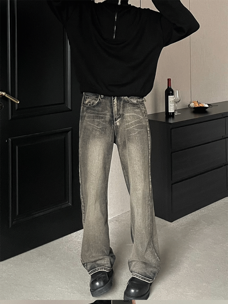 Japanese Brand × Jean American retro washed distressed straight cleanfit jeans Size US 32 / EU 48 - 5 Thumbnail