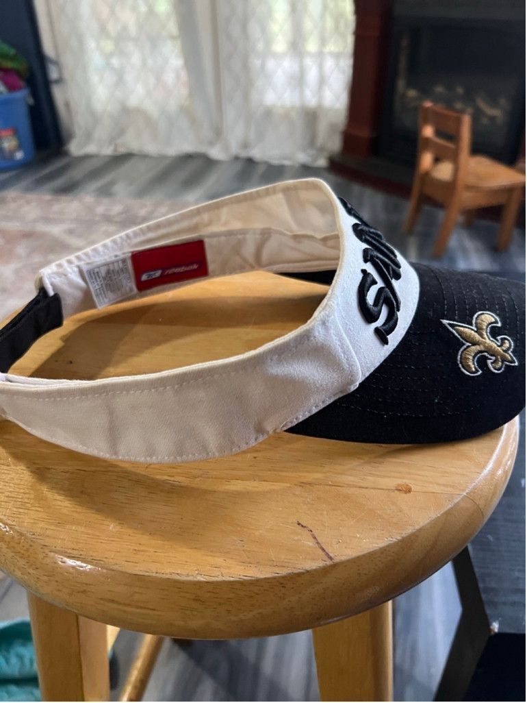 Reebok Men's Reebok New Orleans Saints White Black Visor Hat Size ONE SIZE - 6 Thumbnail