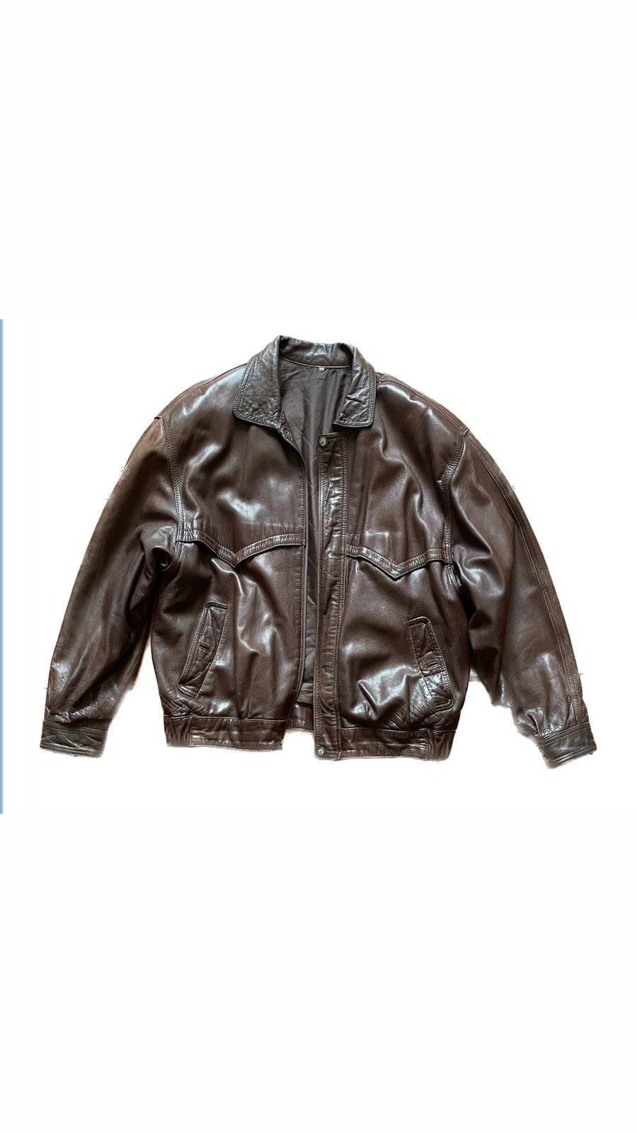 Vintage Vintage 1980s brown leather jacket made in Spain Size US L / EU 52-54 / 3 - 1 Thumbnail