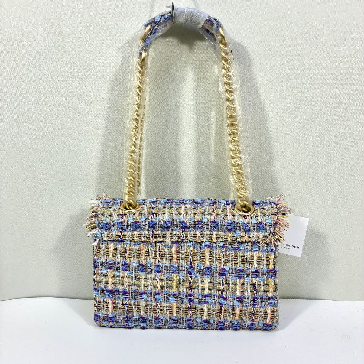 Kurt Geiger Kurt Geiger London Brixton Tweed Lock Bag Lilac NEW Shoulder Size ONE SIZE - 12 Thumbnail