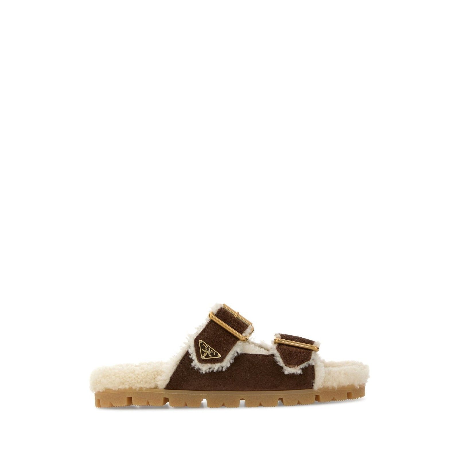 Prada PRADA Triangle Brown Suede Slippers New And Authentic (Women Size US 8 / IT 38 - 1 Thumbnail
