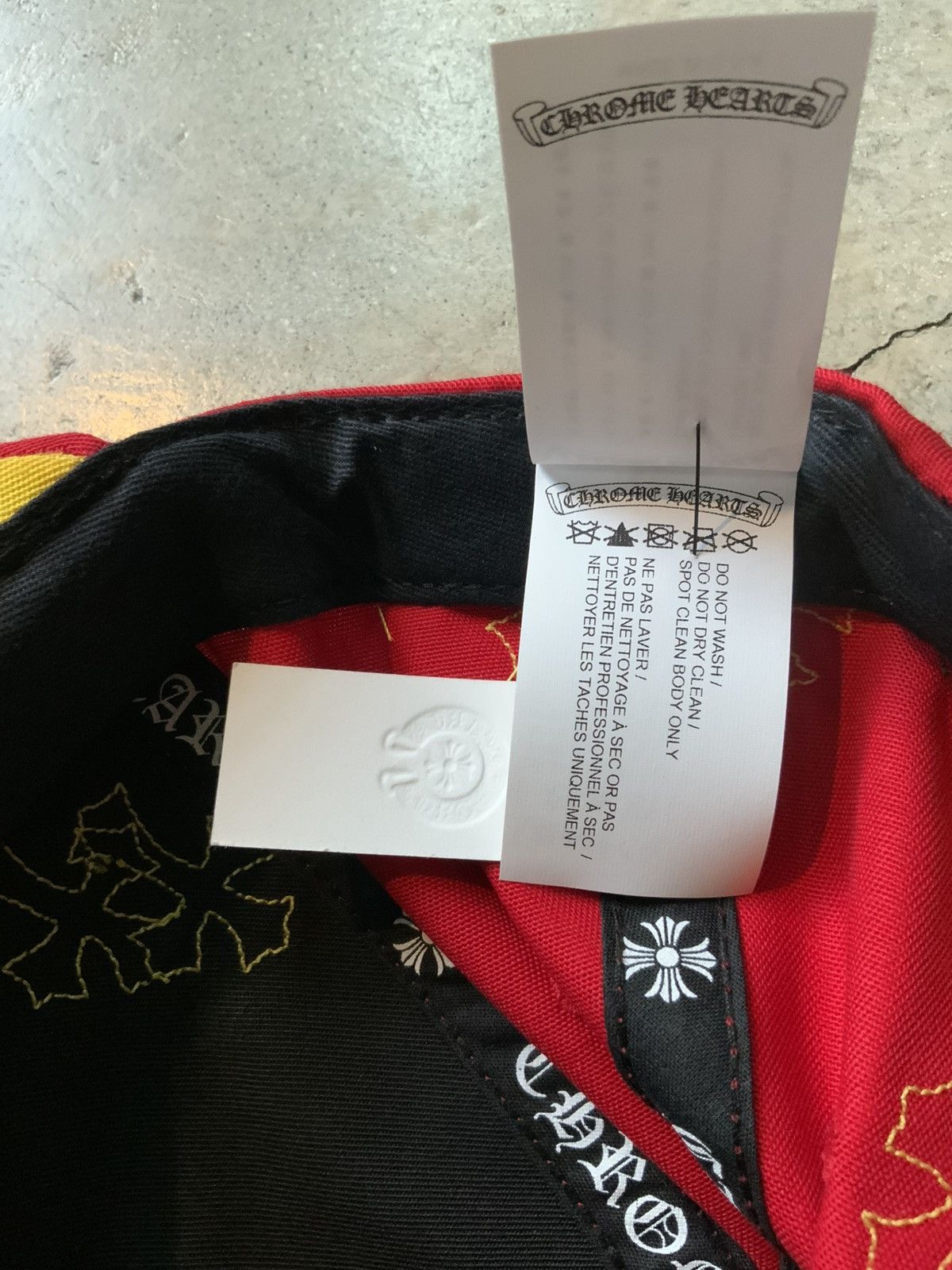 Chrome Hearts CHROME HEARTS YELLOW GOLD LEATHER CROSS PATCH RED CH HAT Size ONE SIZE - 6 Thumbnail