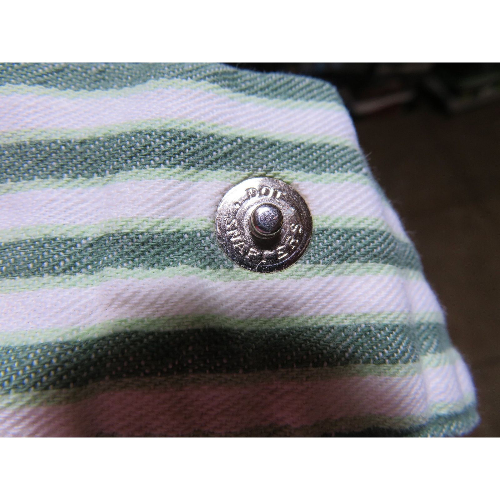 Other Kay Shannon Waitress Apron Green White Striped 1940s50s Size 28 - 5 Thumbnail