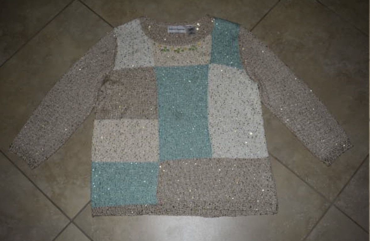 Other Bejeweled Alfred Dunner Womens Sequin Sweater Size Medium Size M / US 6-8 / IT 42-44 - 1 Thumbnail