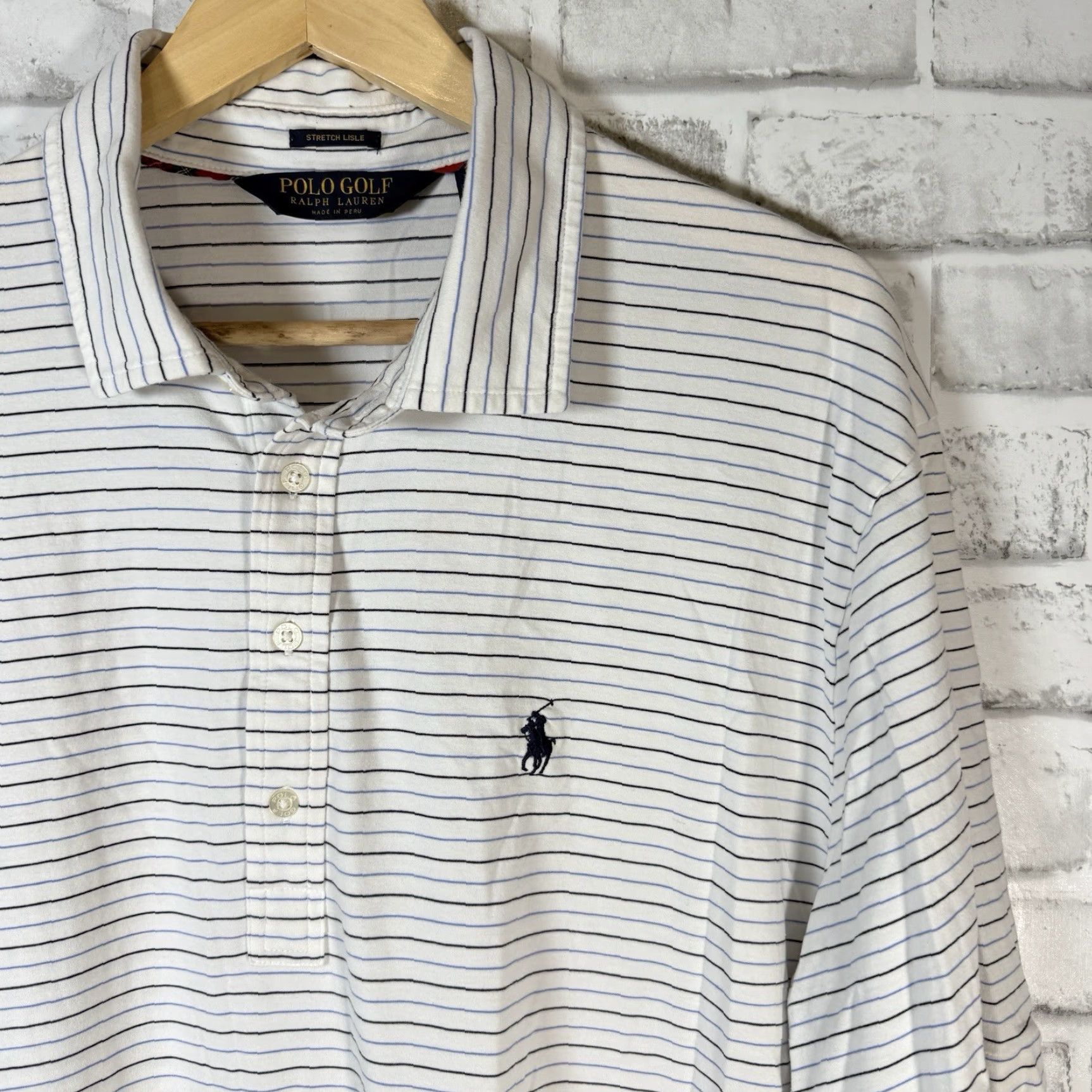 Ralph Lauren Polo Golf Ralph Lauren Stretch Lisle Striped Polo Golf Shirt Mens XL Multicolor Striped Athletic Fit Polo Shirt Mens XL Polo Golf Size US XL / EU 56 / 4 - 2 Thumbnail