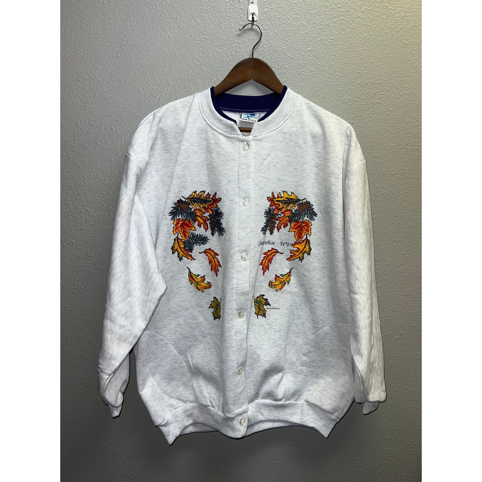 Vintage Vintage West Virginia Cardigan Snowshoe Sweater Gray Snow XL Size US XL / EU 56 / 4 - 1 Thumbnail