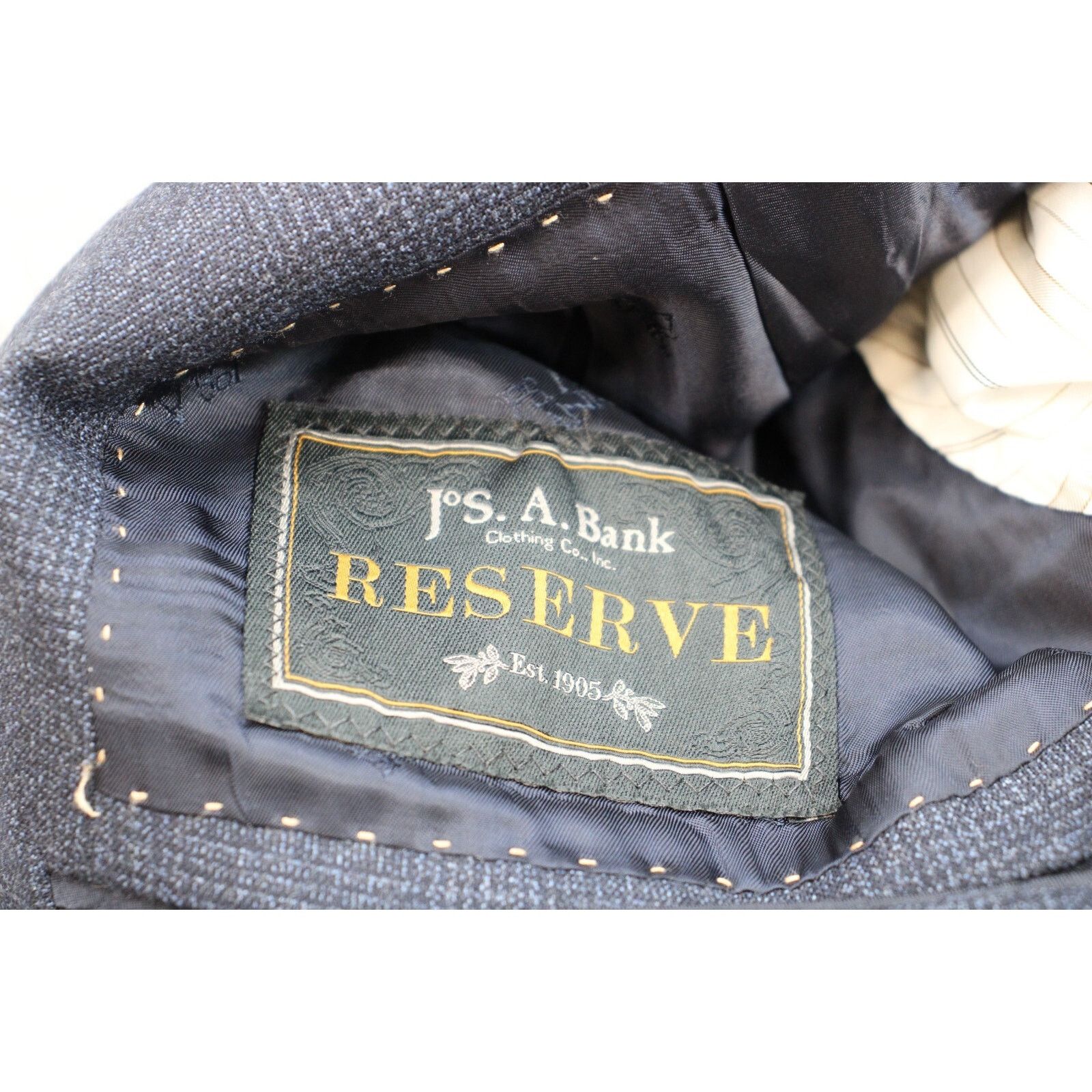 Jos. A. Bank Jos A Bank Blazer Mens 44R Blue 2 Button Reserve Wool Size 44R - 6 Thumbnail