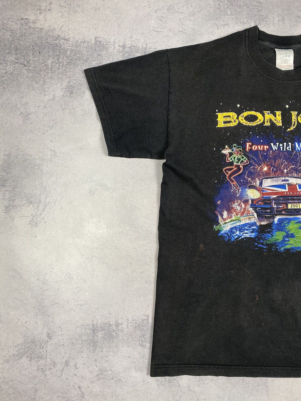 Bon Jovi Bon Jovi Four Wild Nights 2001 Vintage Rock Band Tour Tee Size US L / EU 52-54 / 3 - 3 Thumbnail