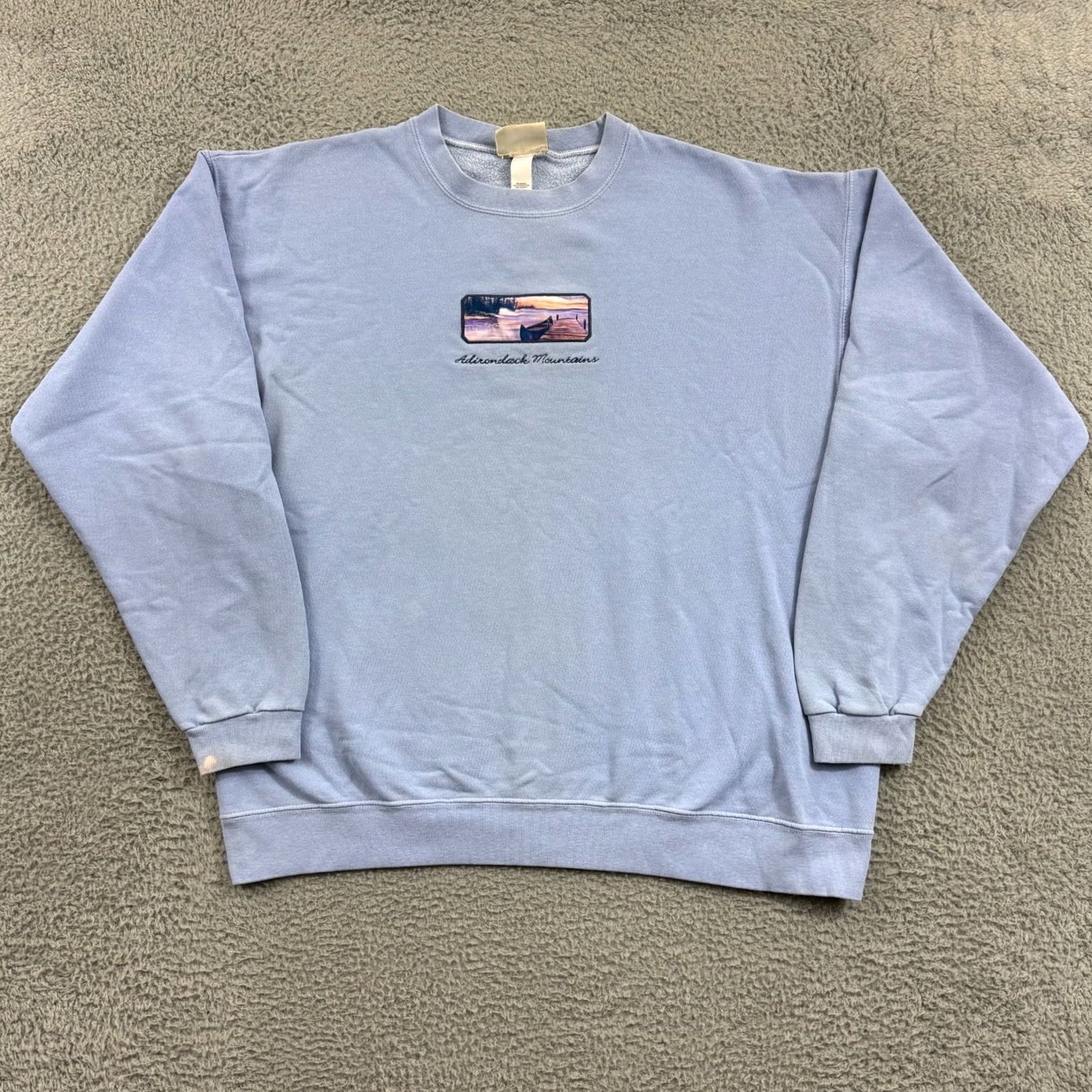 Vintage VINTAGE Adirondack Mountains Sweatshirt Adult XL Blue 90s Graphic Print Pullover Cotton Sweatshirt Mens Womens Size US XL / EU 56 / 4 - 2 Thumbnail